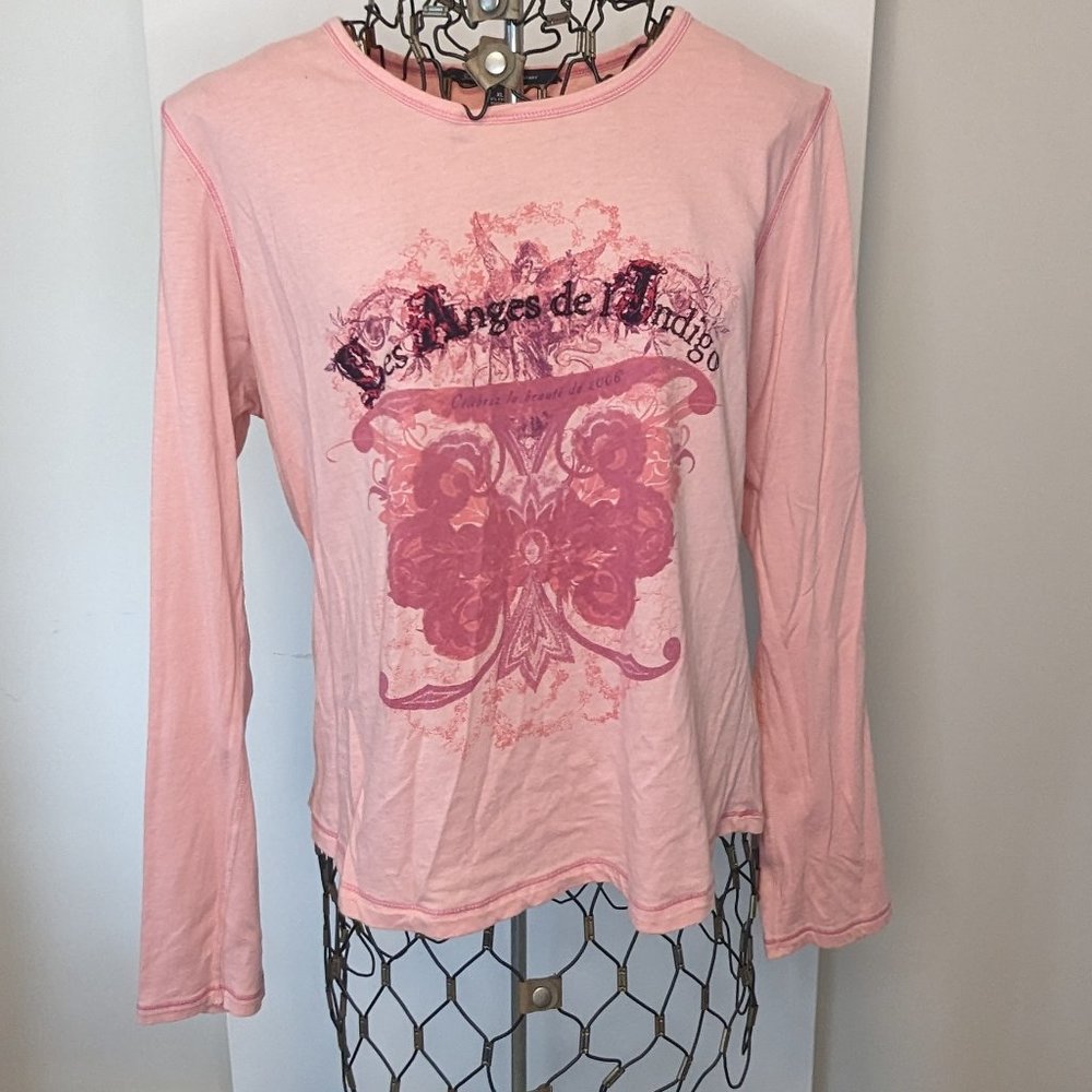 Indigo Palms L/S print top XL